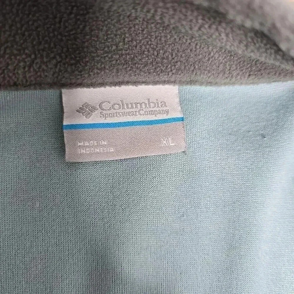 Columbia Sportswear Jacket XL Blue Grey Mens 1/4 Zip Fleece Pullover - Picture 4 of 8